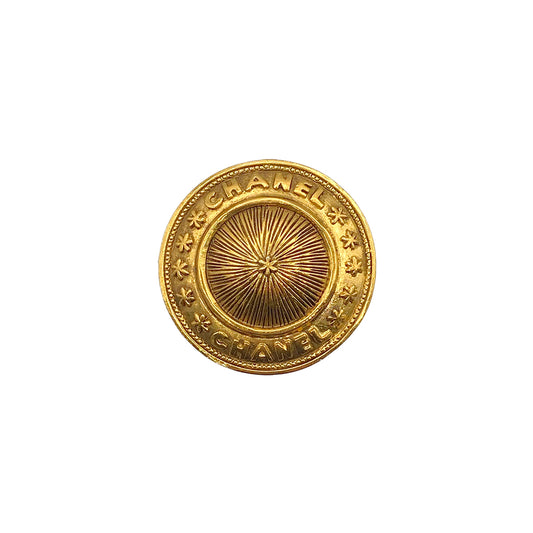 CHANEL VINTAGE LOGO BROOCH GOLD ACCESSORY 90275824