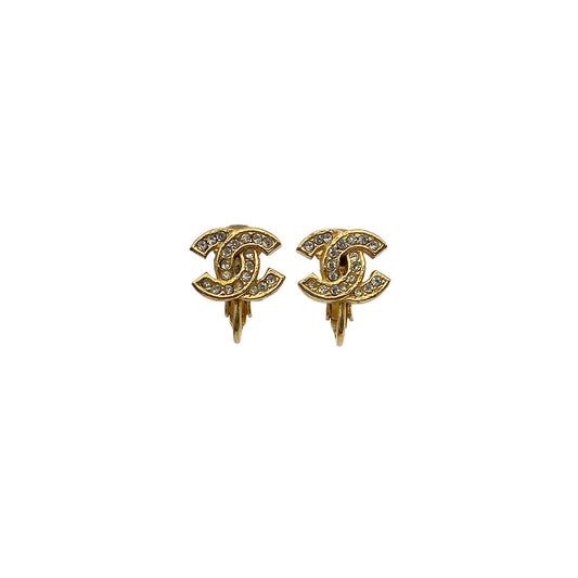 CHANEL VINTAGE EARRINGS COCOMARK RHINESTONE ACCESSORY 90275830