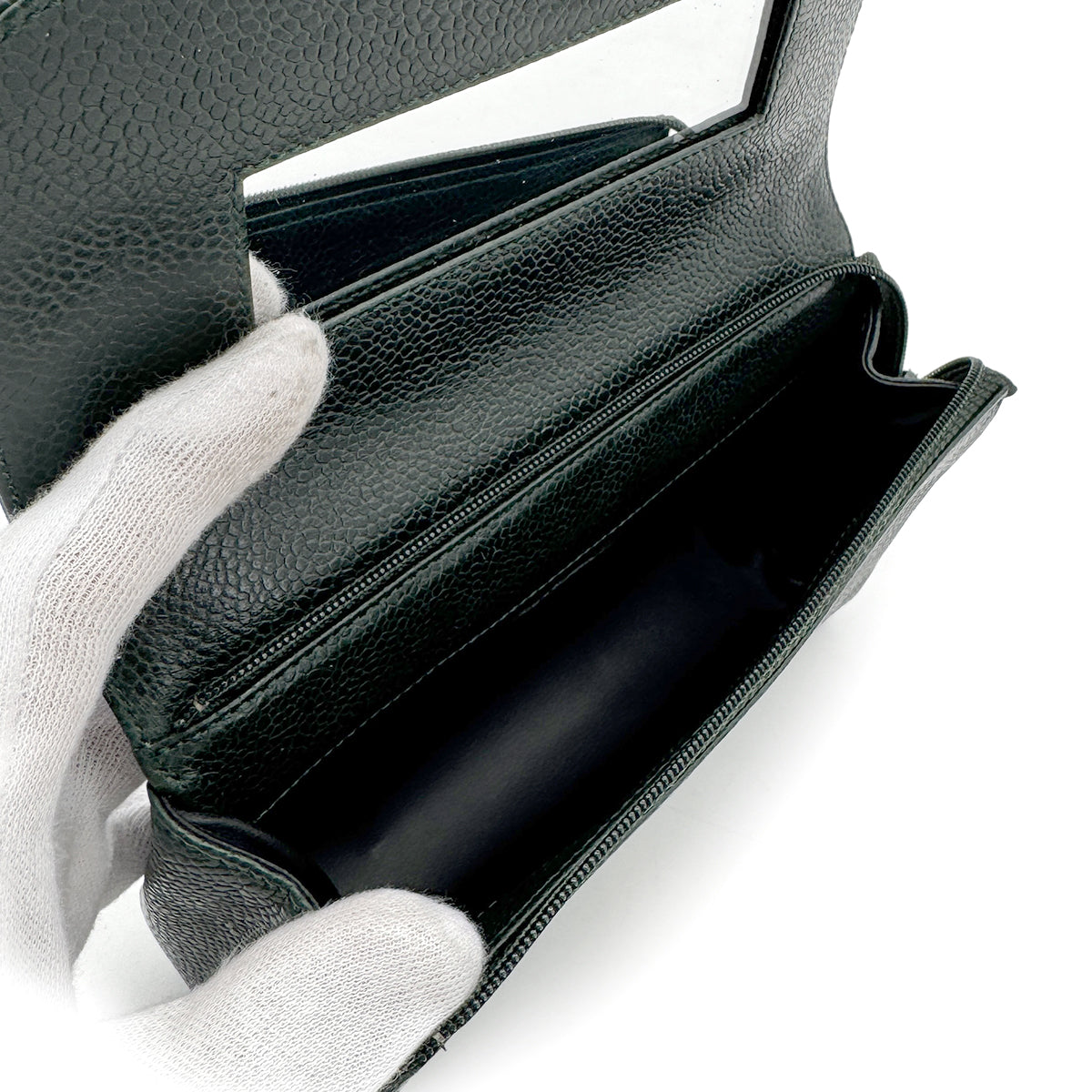 CHANEL VINTAGE COCOMARK POUCH GREEN CAVIAR SKIN 90275838