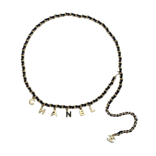 CHANEL CHAIN BELT LOGO COCOMARK LEATHER ACCESSORY 05V 90275840