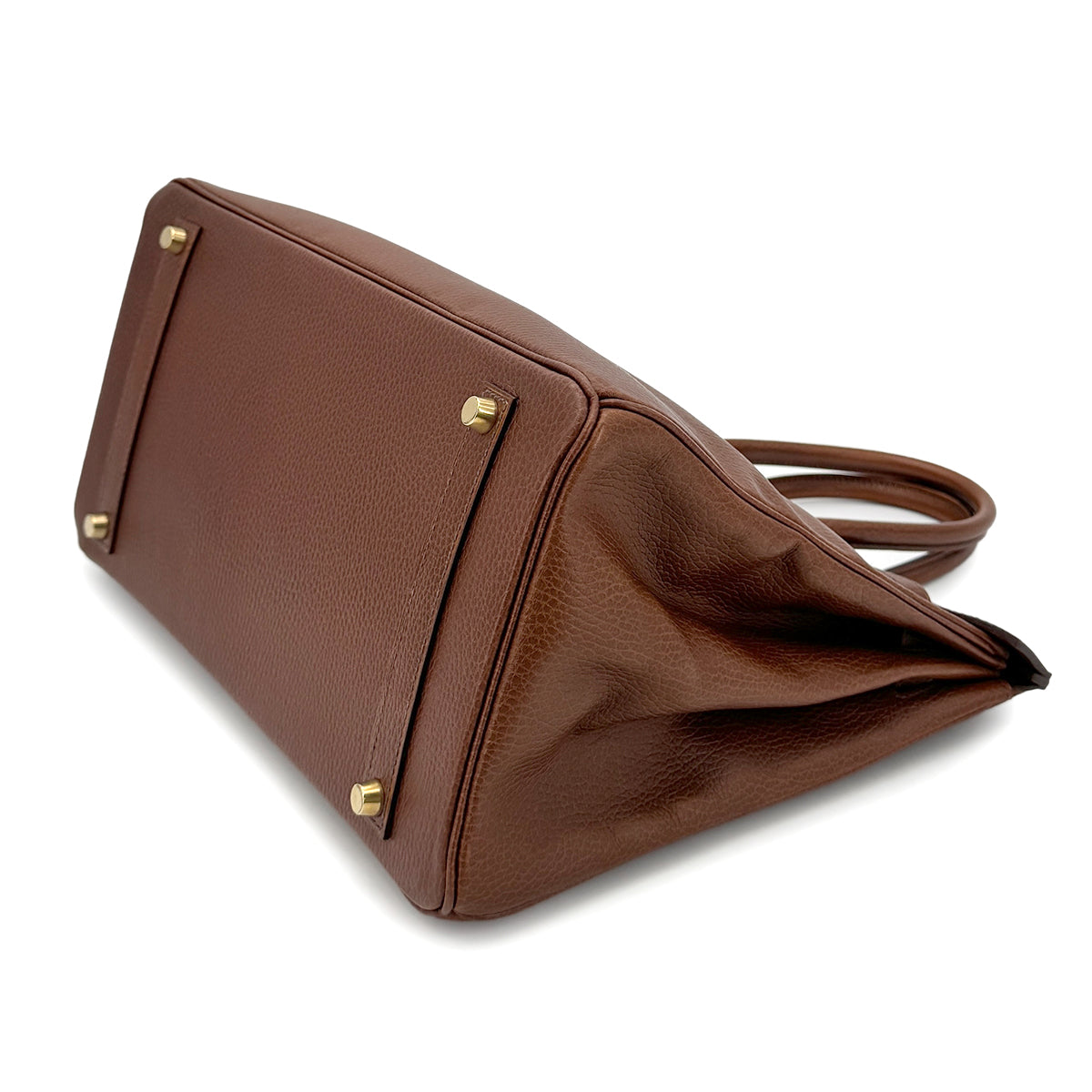 HERMES BIRKIN 35 BROWN ARDENNES HAND BAG □A GHW 90275883