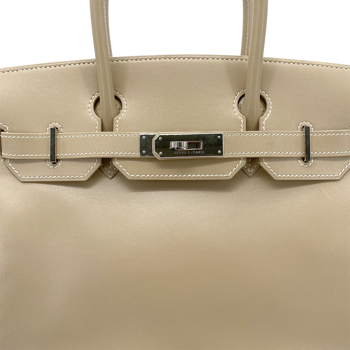 HERMES BIRKIN 30 GRIS TOURTERELLE BOX CALF HAND BAG □G SHW 90275887