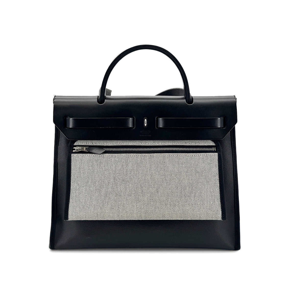 HERMES HER BAG ZIP 31 BLACK VACHE HUNTER TOILE H BERLINE TOTE SHOULDER BAG Z SHW 90275889