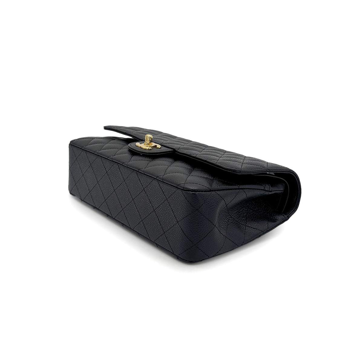 CHANEL VINTAGE CLASSIC FLAP MEDIUM CHAIN SHOULDER BAG BLACK CAVIAR SKIN 90275890