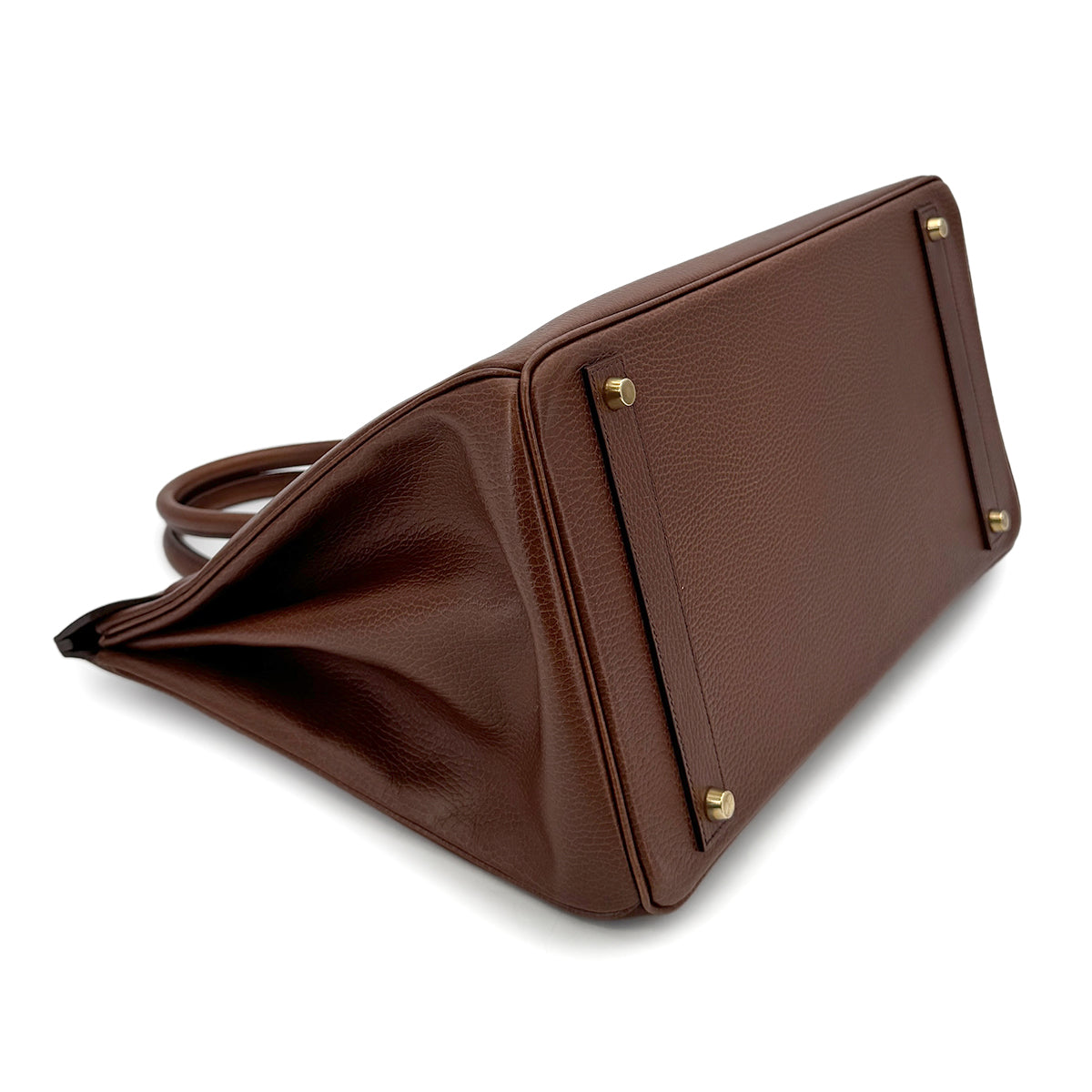 HERMES BIRKIN 40 BROWN ARDENNES HAND BAG □A GHW 90275892