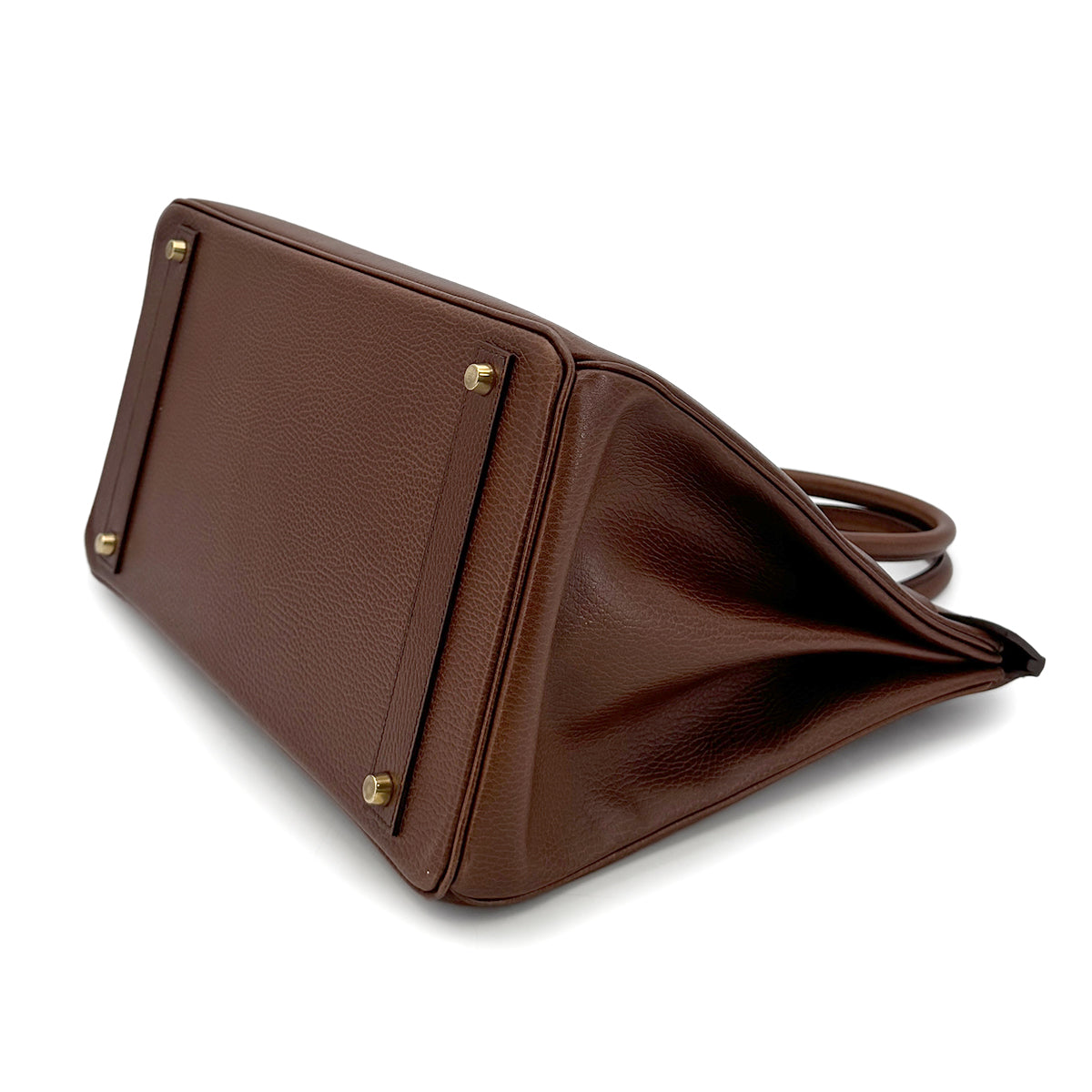 HERMES BIRKIN 40 BROWN ARDENNES HAND BAG □A GHW 90275892