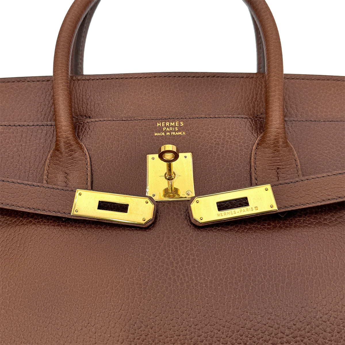 HERMES BIRKIN 40 BROWN ARDENNES HAND BAG □A GHW 90275892