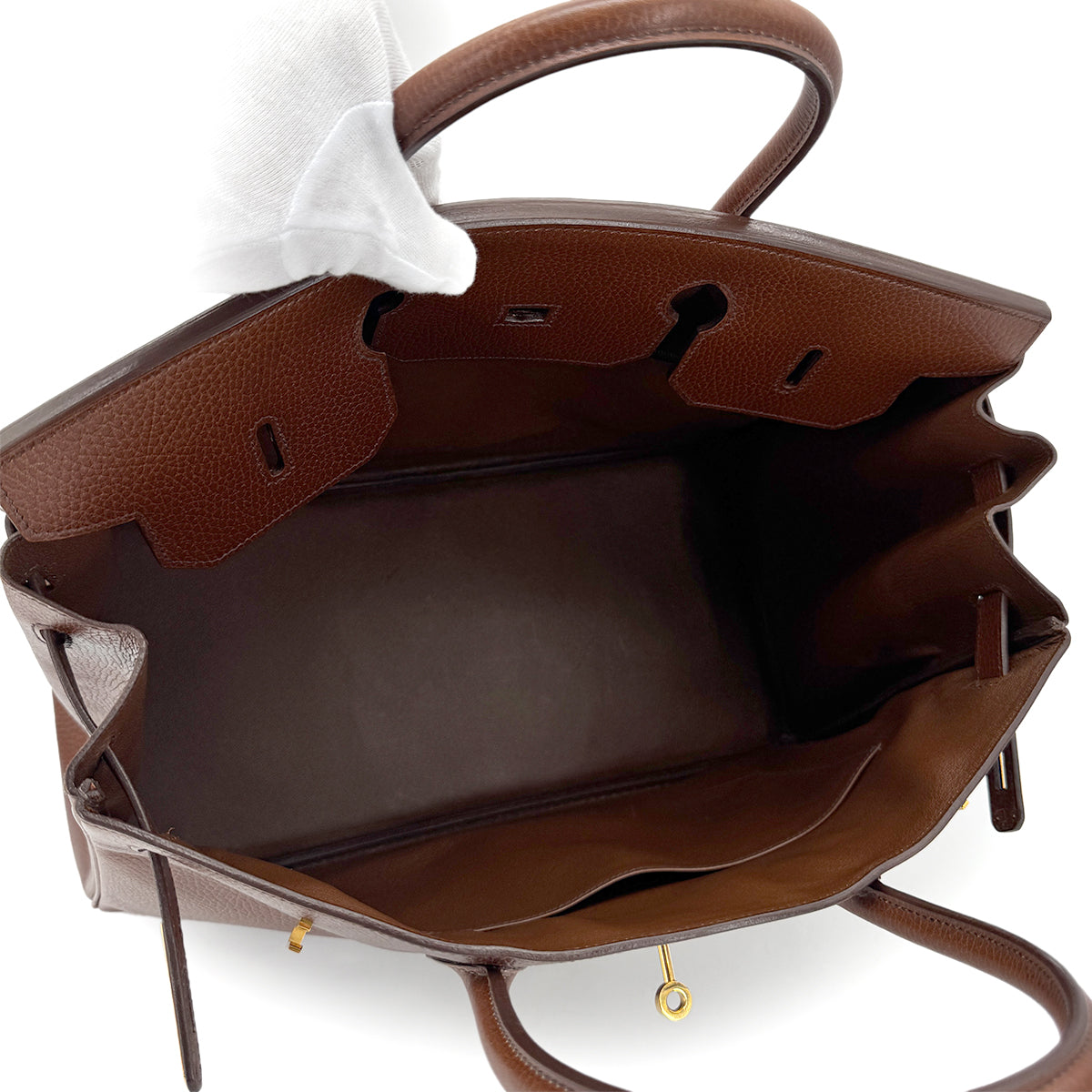 HERMES BIRKIN 40 BROWN ARDENNES HAND BAG □A GHW 90275892