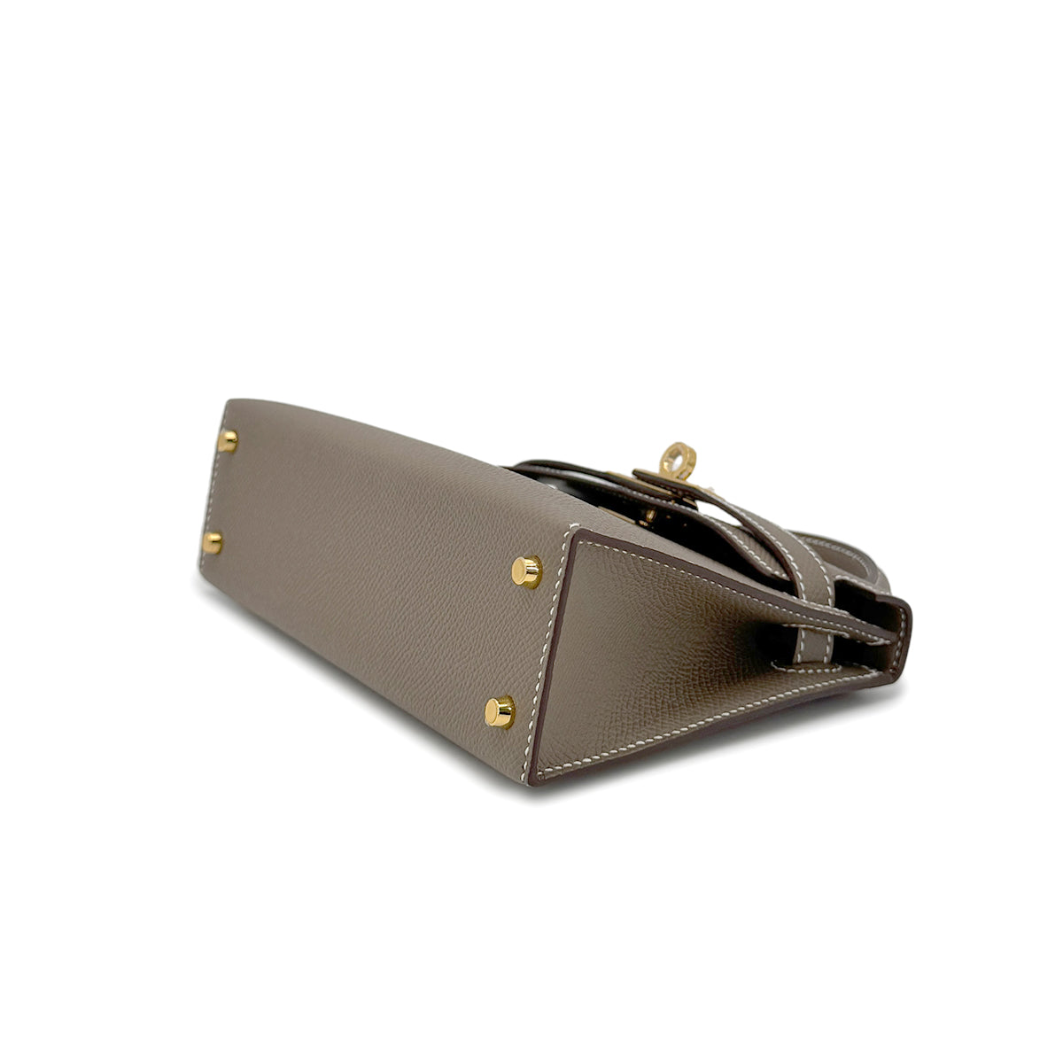 HERMES MINI KELLY 20 SELLIER ETOUPE VEAU EPSOM HAND SHOULDER BAG B GHW 90275895