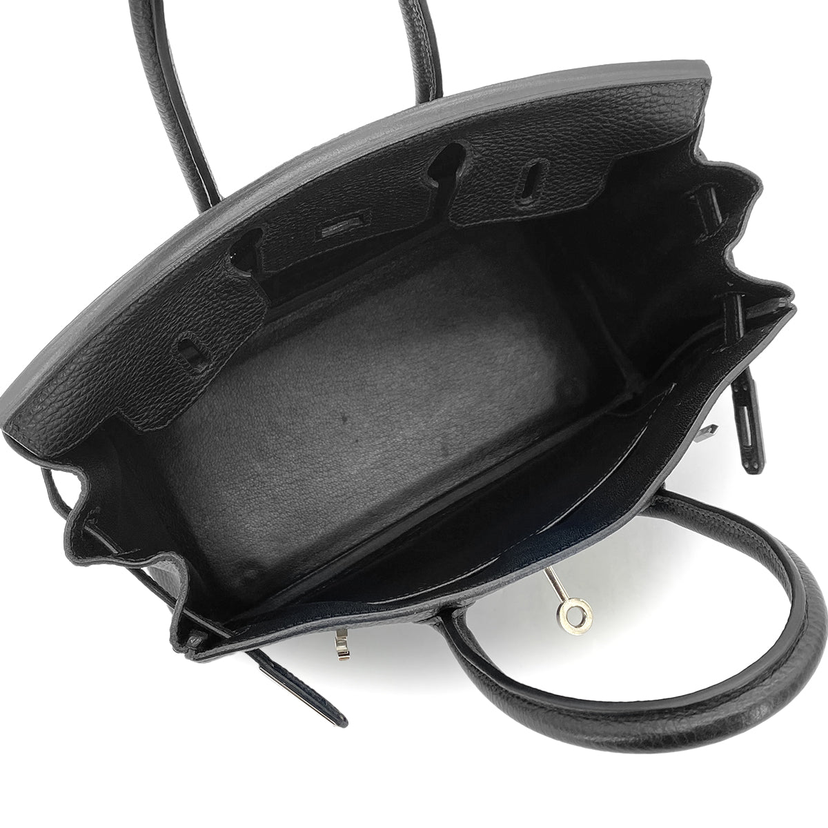 HERMES BIRKIN 25 BLACK TOGO HAND BAG □H SHW 90275897