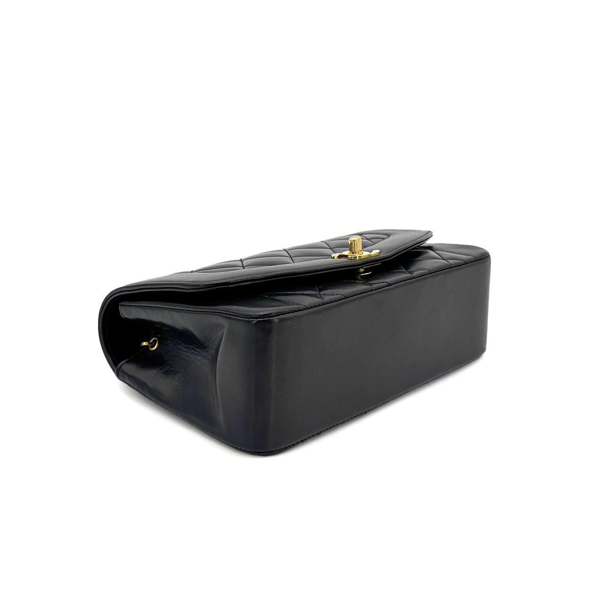 CHANEL VINTAGE DIANA SMALL CHAIN SHOULDER BAG BLACK LAMB SKIN 90275908