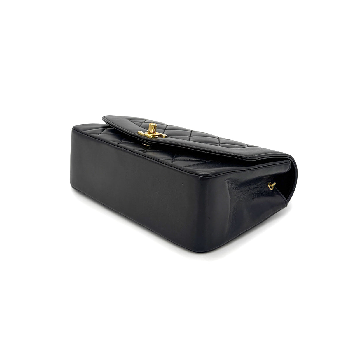 CHANEL VINTAGE DIANA SMALL CHAIN SHOULDER BAG BLACK LAMB SKIN 90275908