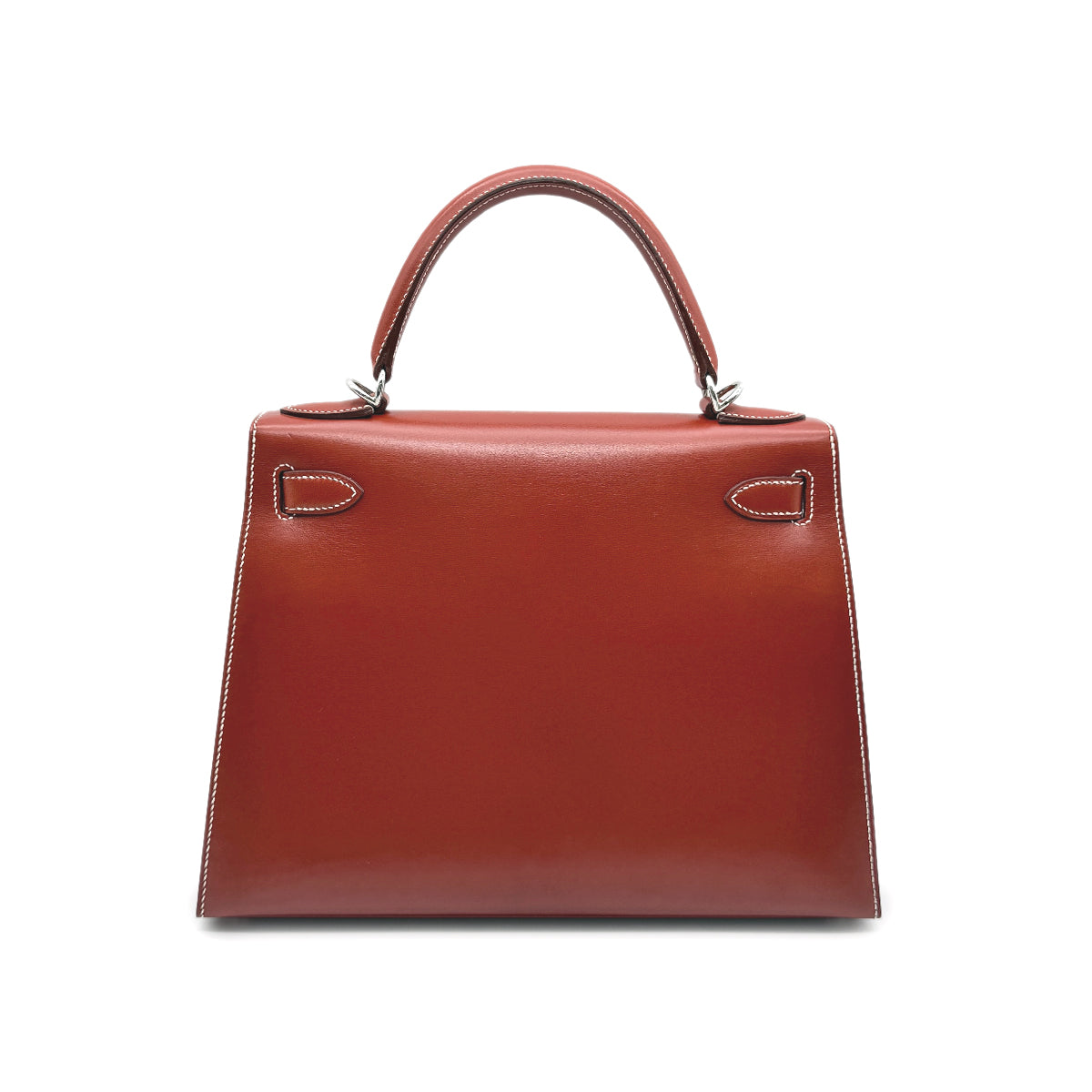 HERMES KELLY 28 SELLIER BRIQUE BOXCALF HAND SHOULDER BAG □F SHW 90275909