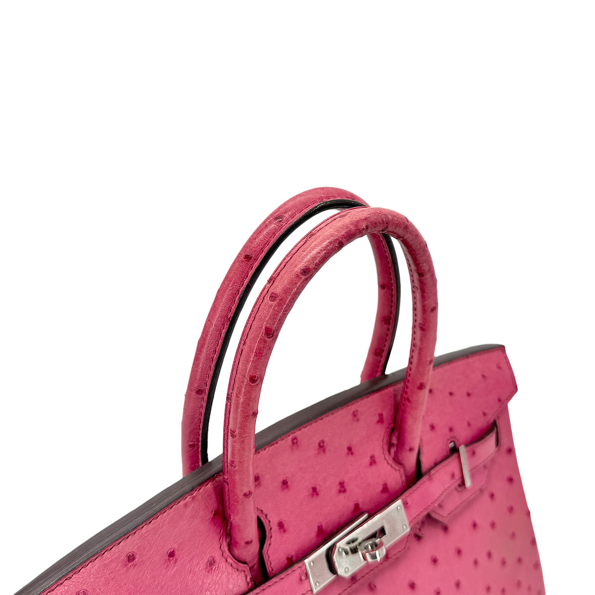 HERMES BIRKIN 30 FUSCHIA PINK OSTRICH HAND BAG □J SHW 90275910