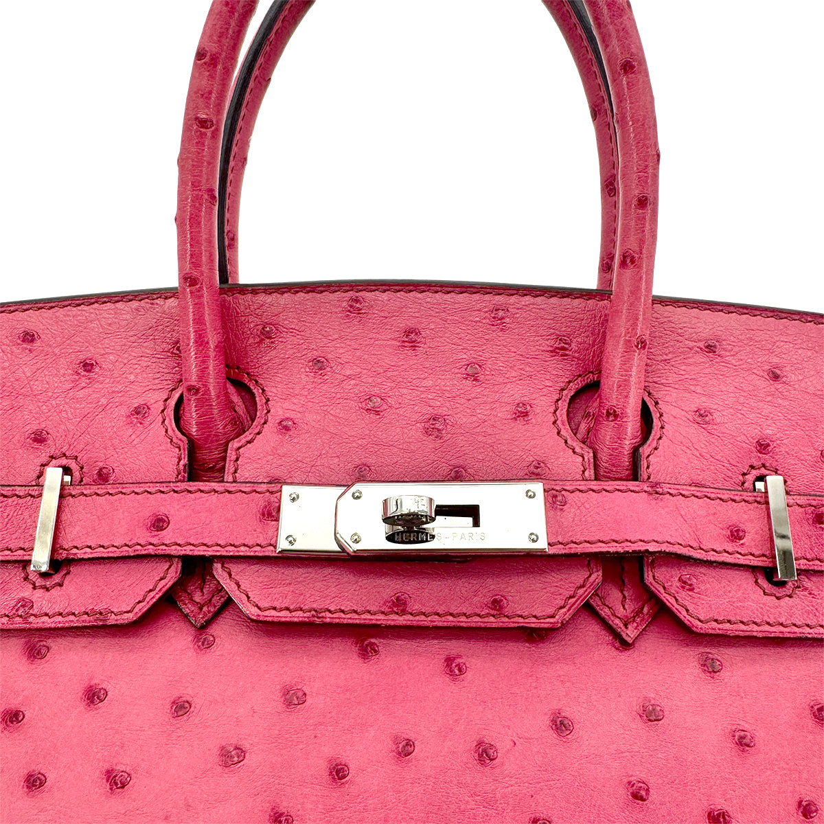 HERMES BIRKIN 30 FUSCHIA PINK OSTRICH HAND BAG □J SHW 90275910