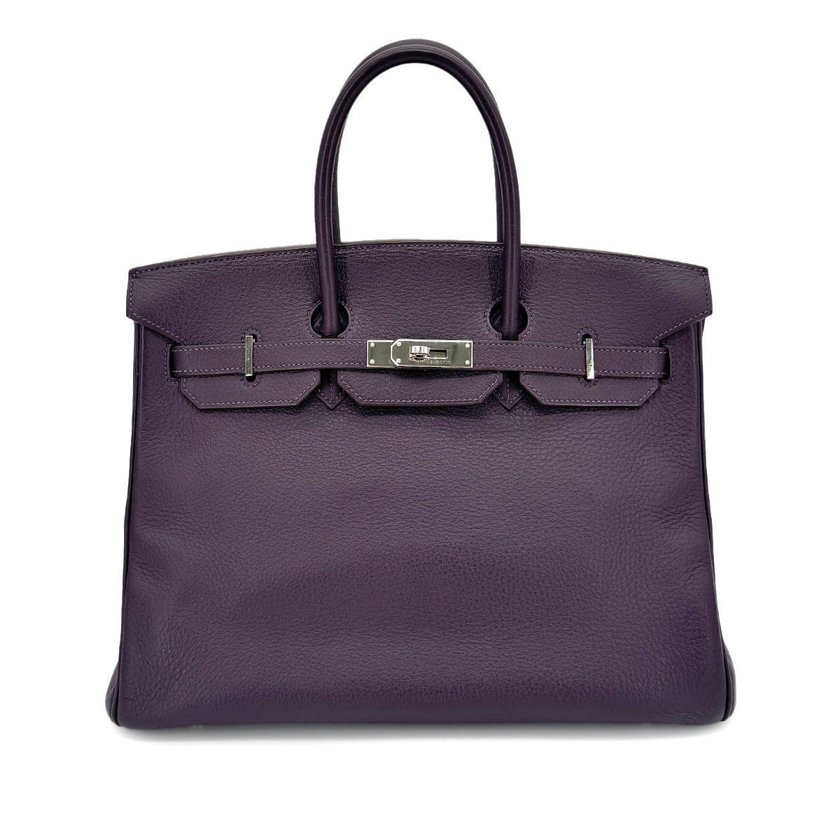 HERMES BIRKIN 35 RAISIN TAURILLON CLEMENCE HAND BAG □F SHW 90275911