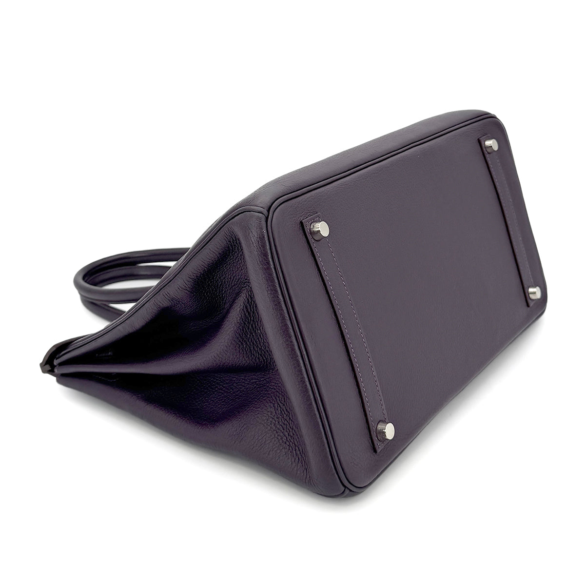 HERMES BIRKIN 35 RAISIN TAURILLON CLEMENCE HAND BAG □F SHW 90275911