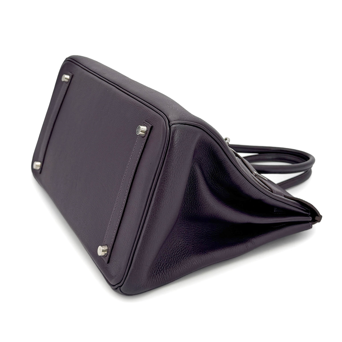 HERMES BIRKIN 35 RAISIN TAURILLON CLEMENCE HAND BAG □F SHW 90275911