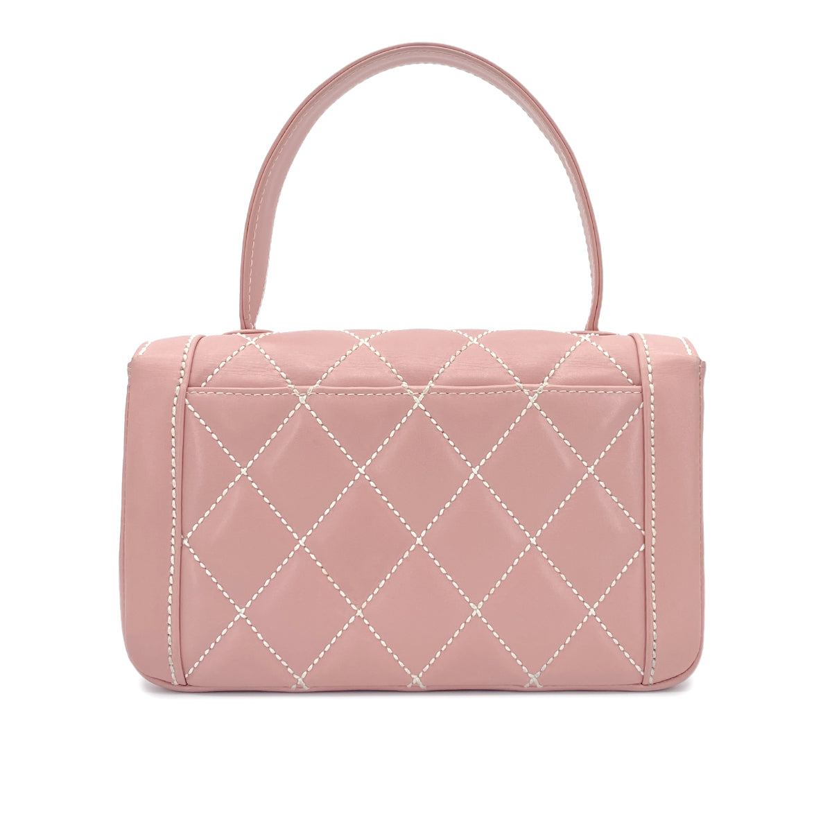 CHANEL VINTAGE WILDSTITCH HAND BAG PINK LEATHER 90275912