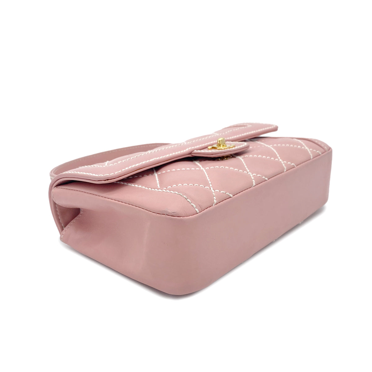 CHANEL VINTAGE WILDSTITCH HAND BAG PINK LEATHER 90275912
