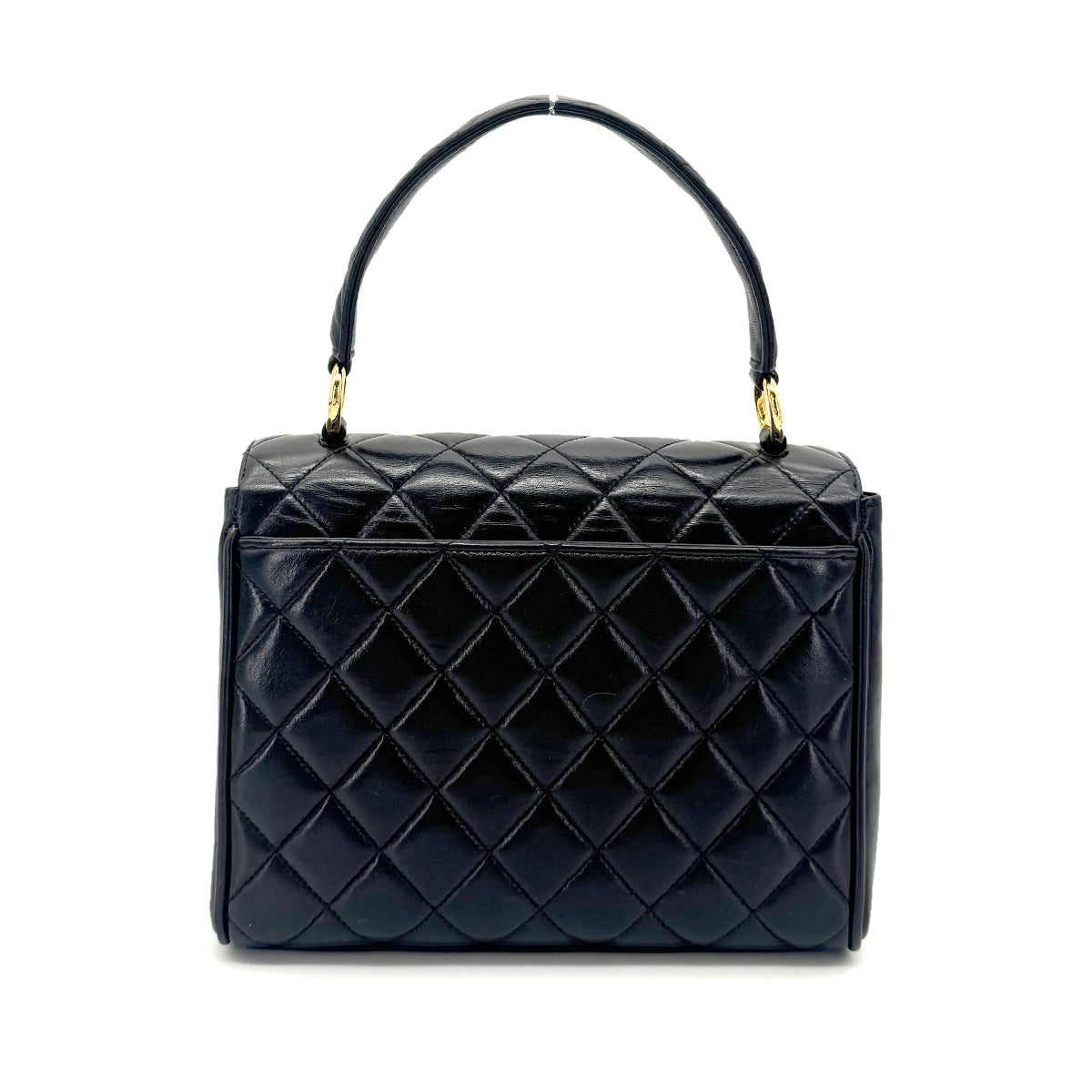 CHANEL VINTAGE HAND BAG BLACK LAMB SKIN 90275913