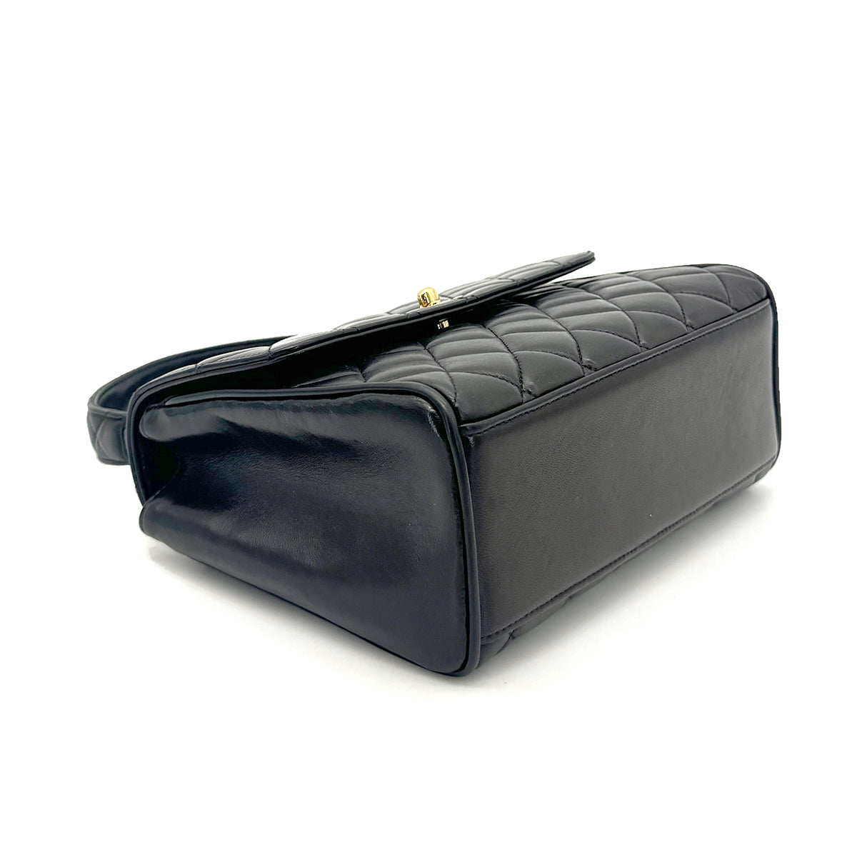 CHANEL VINTAGE HAND BAG BLACK LAMB SKIN 90275913