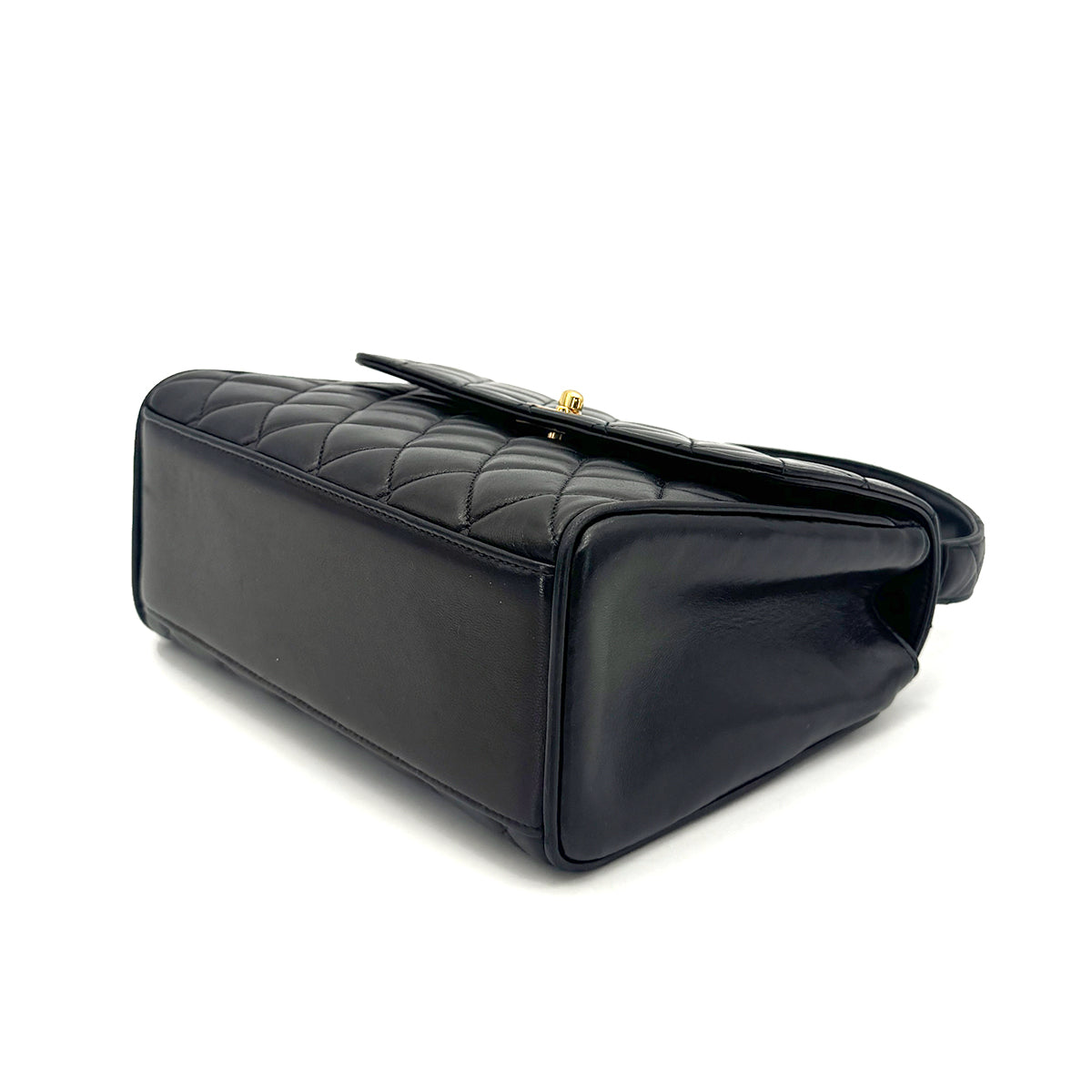 CHANEL VINTAGE HAND BAG BLACK LAMB SKIN 90275913