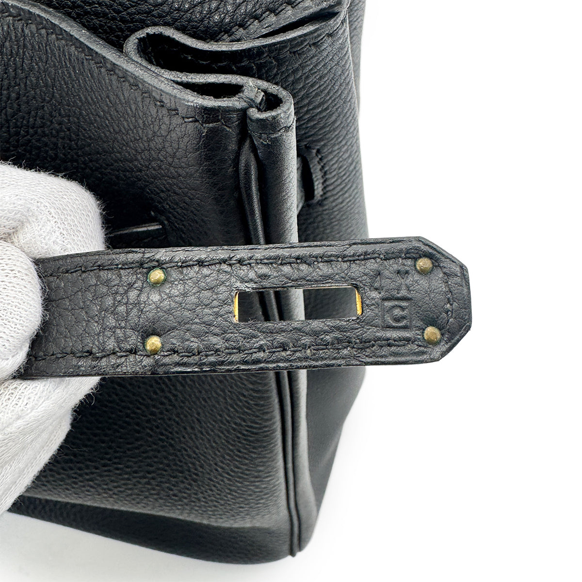 HERMES BIRKIN 35 BLACK TOGO HAND BAG □C GHW 90275915