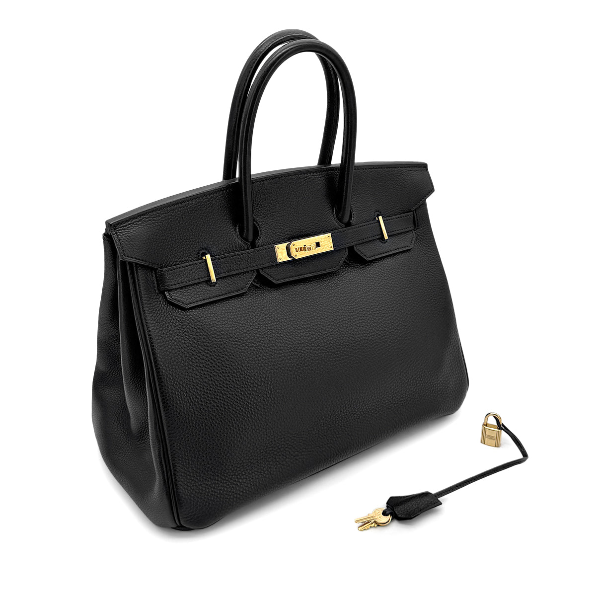 HERMES BIRKIN 35 BLACK TOGO HAND BAG □C GHW 90275915