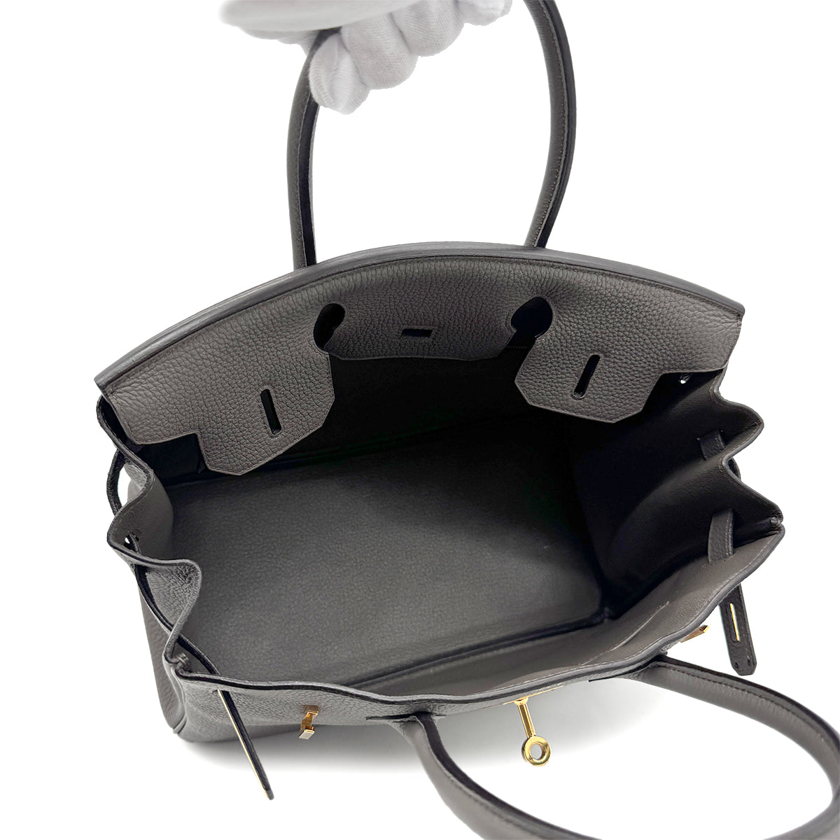 HERMES BIRKIN 30 ETAIN TOGO HAND BAG D GHW 90275916