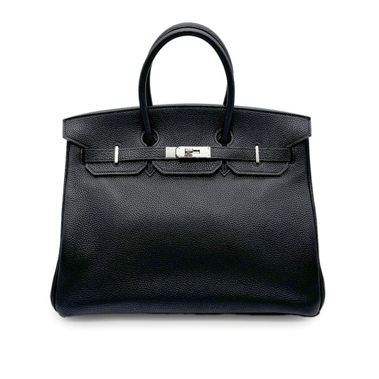 HERMES BIRKIN 35 BLACK TOGO HAND BAG □H SHW 90275918