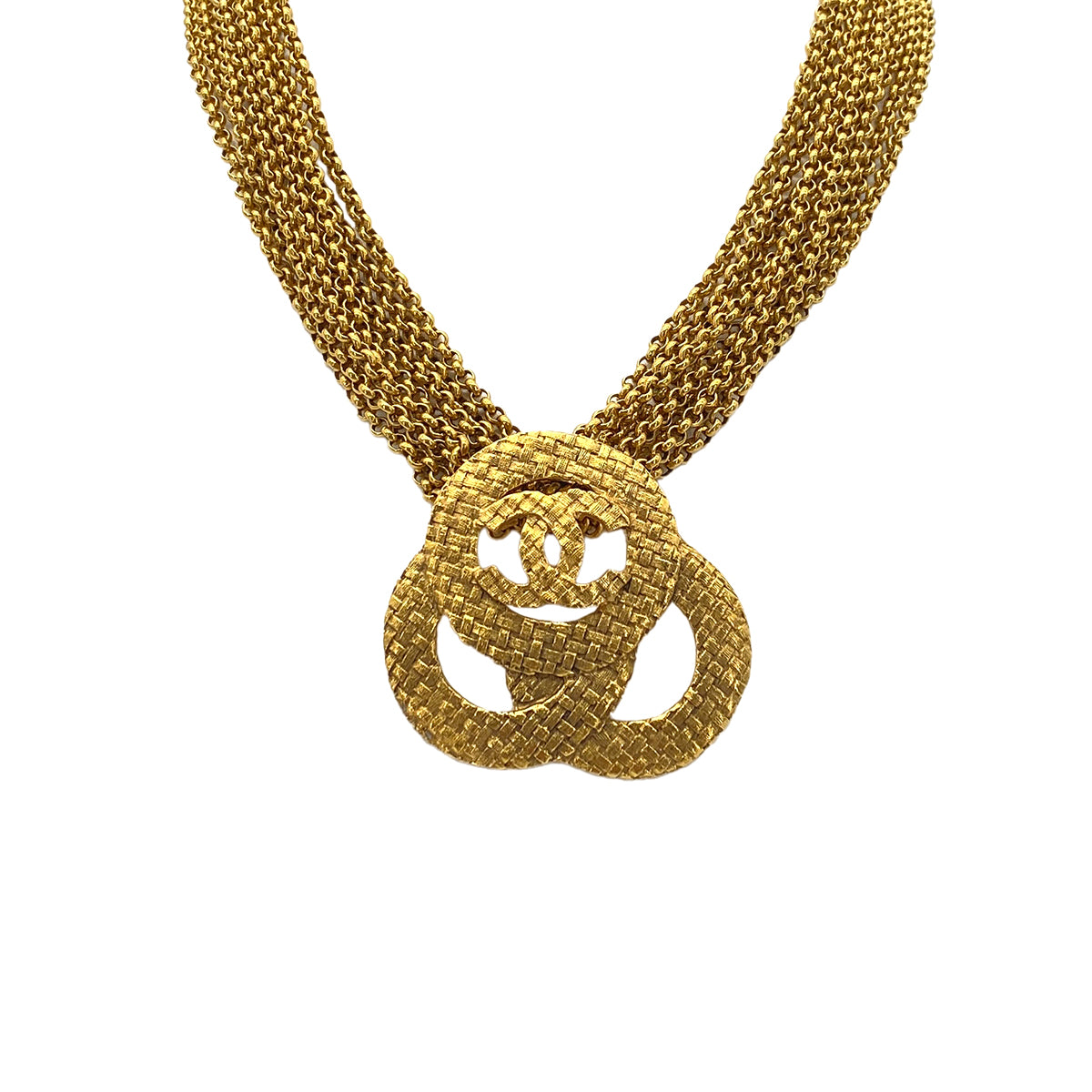CHANEL VINTAGE NECKLACE COCOMARK CIRCLE GOLD ACCESSORY 29 90275921
