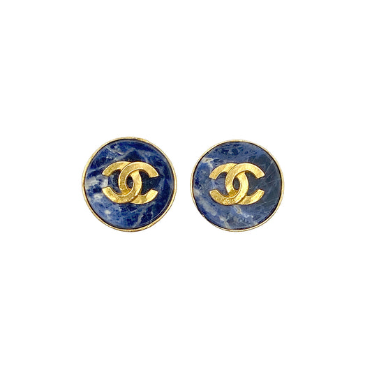 CHANEL VINTAGE EARRINGS COCOMARK STONE ACCESSORY 95A 90275930