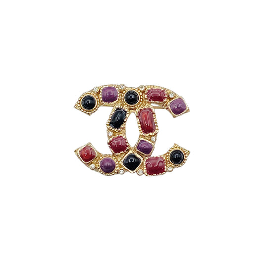CHANEL GRIPORE COCOMARK BROOCH COLOR STONE ACCESSORY 08A 90275933