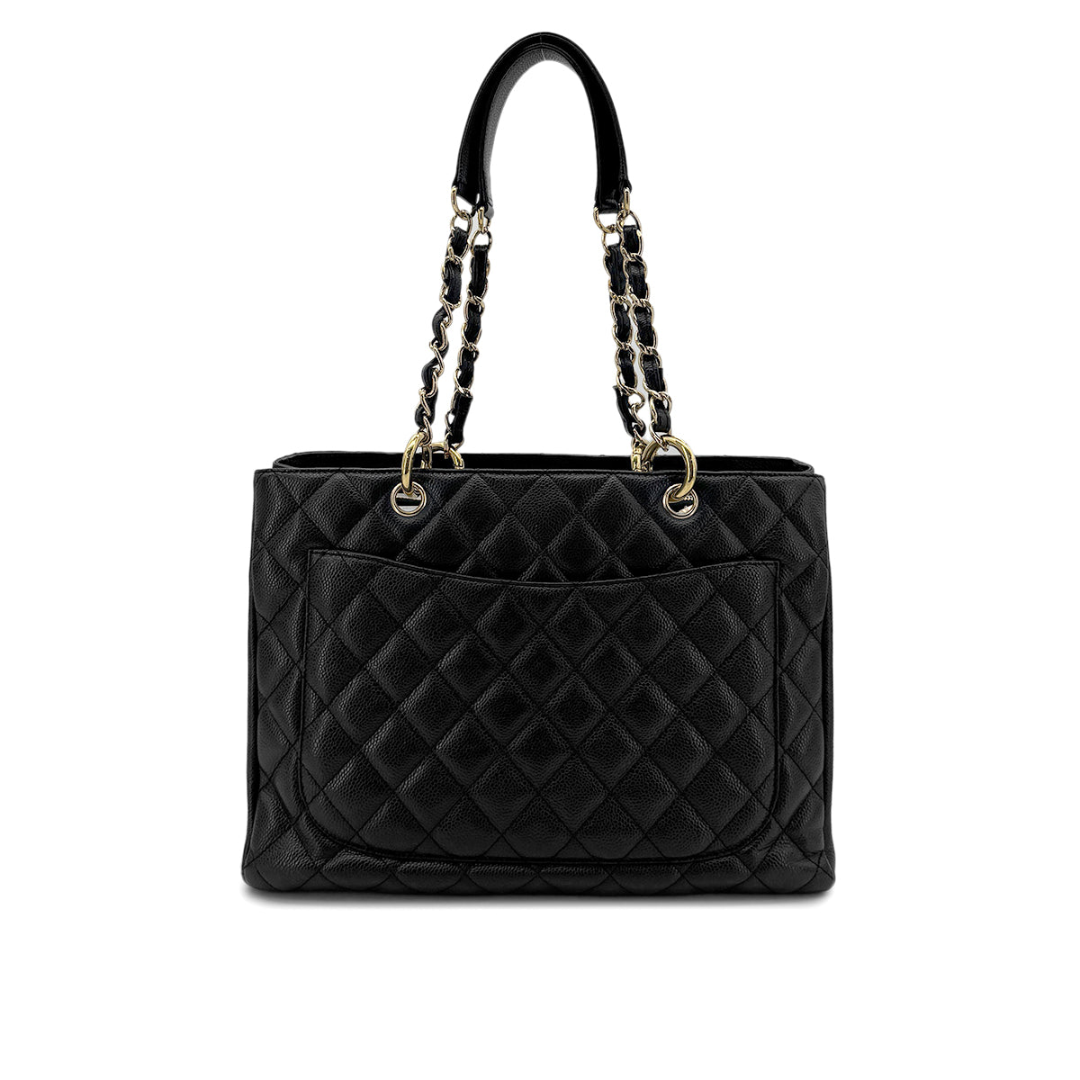 CHANEL VINTAGE GST COCOMARK CHAIN TOTE BAG BLACK CAVIAR SKIN 90275974