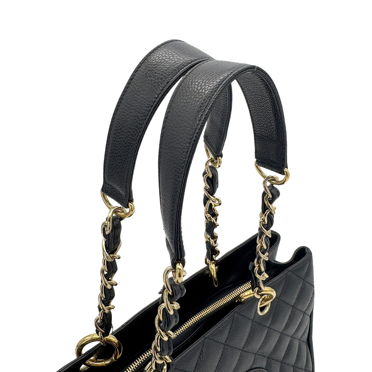 CHANEL VINTAGE GST COCOMARK CHAIN TOTE BAG BLACK CAVIAR SKIN 90275974