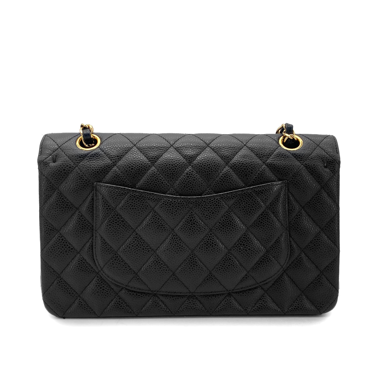 CHANEL CLASSIC FLAP MEDIUM CHAIN SHOULDER BAG BLACK CAVIAR SKIN 90275975