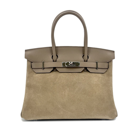 HERMES BIRKIN 30 ETOUPE GRIS CAILLOU GRIZZLY VEAU SWIFT HAND BAG Z SHW 90275977