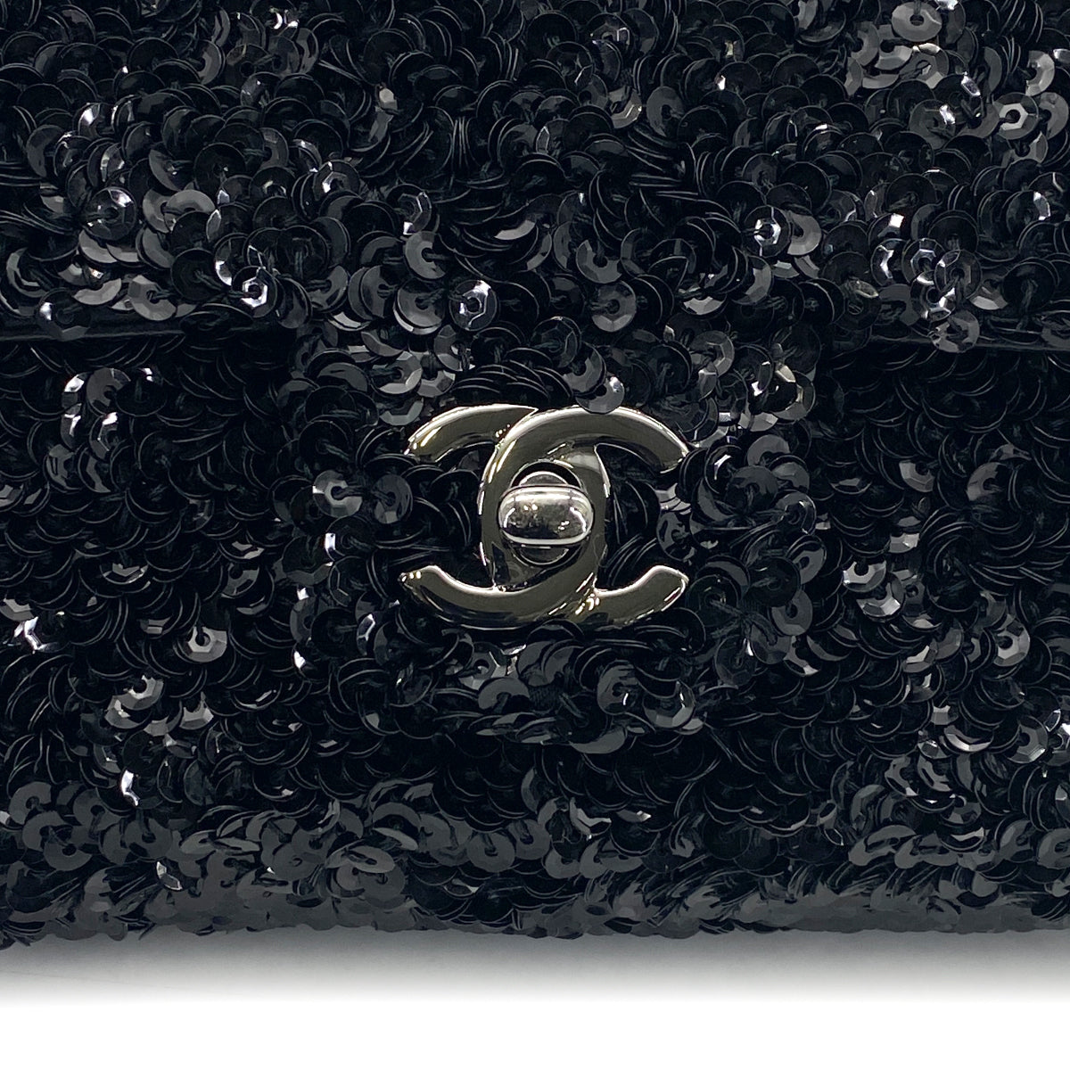 CHANELMINI CHAIN SHOULDER BAG BLACK SEQUINS 90275978