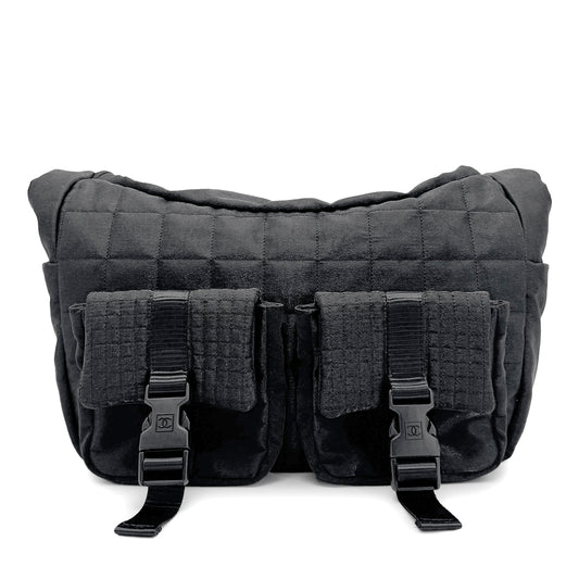 CHANEL VINTAGE SPORTSLINE SHOULDER BAG BLACK 90276257