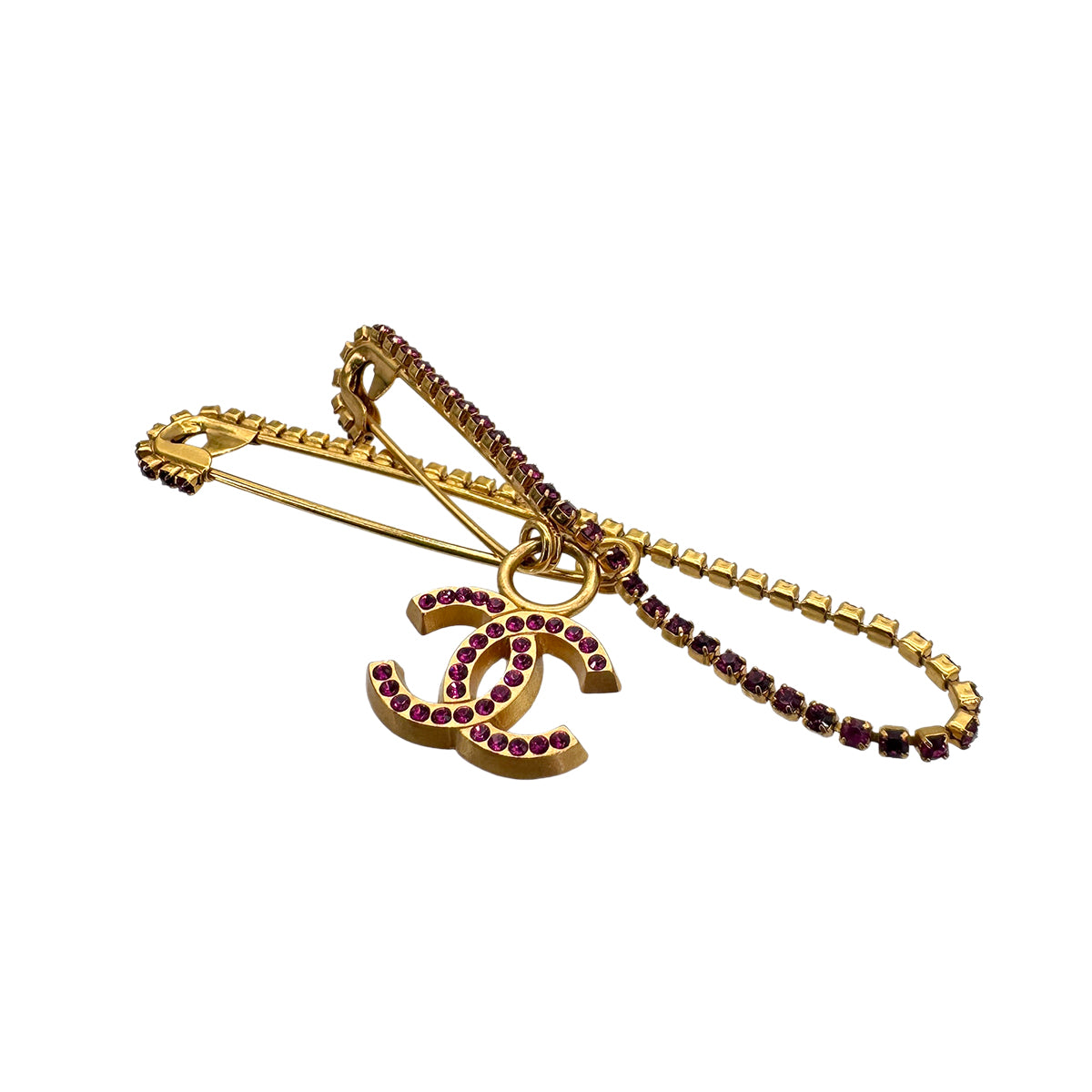 CHANEL COCOMARK BROOCH RHINESTONE PINK ACCESSORY 02P 90276326