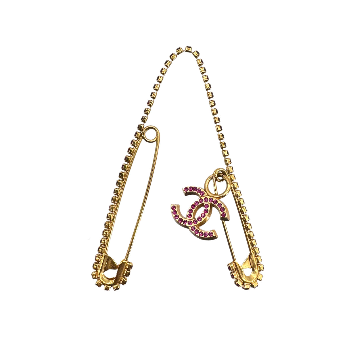 CHANEL COCOMARK BROOCH RHINESTONE PINK ACCESSORY 02P 90276326