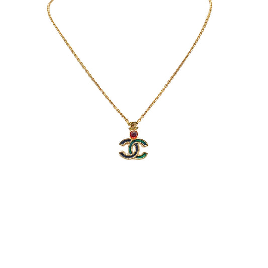 CHANEL VINTAGE NECKLACE COCOMARK COLOR STONE ACCESSORY 90276332