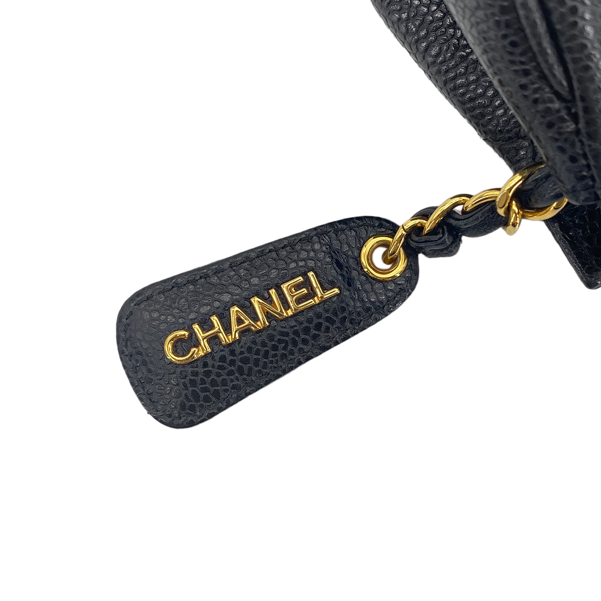 CHANEL VINTAGE MATELASSE CHAIN SHOULDER BAG BLACK CAVIAR SKIN 90276341