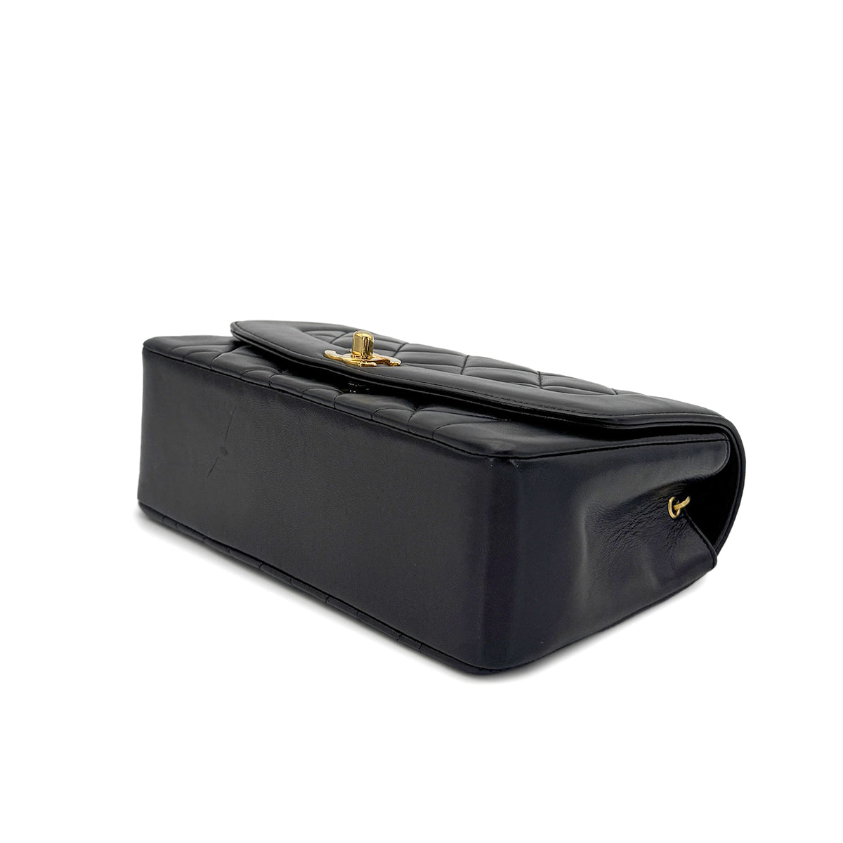 CHANEL VINTAGE DIANA SMALL CHAIN SHOULDER BAG BLACK LAMB SKIN 90276343