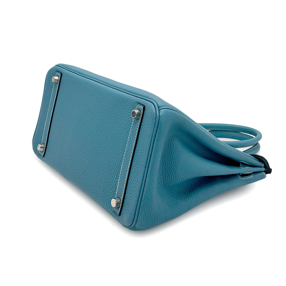 HERMES BIRKIN 30 BLUE JEAN TOGO HAND BAG ▢I SHW 90276370