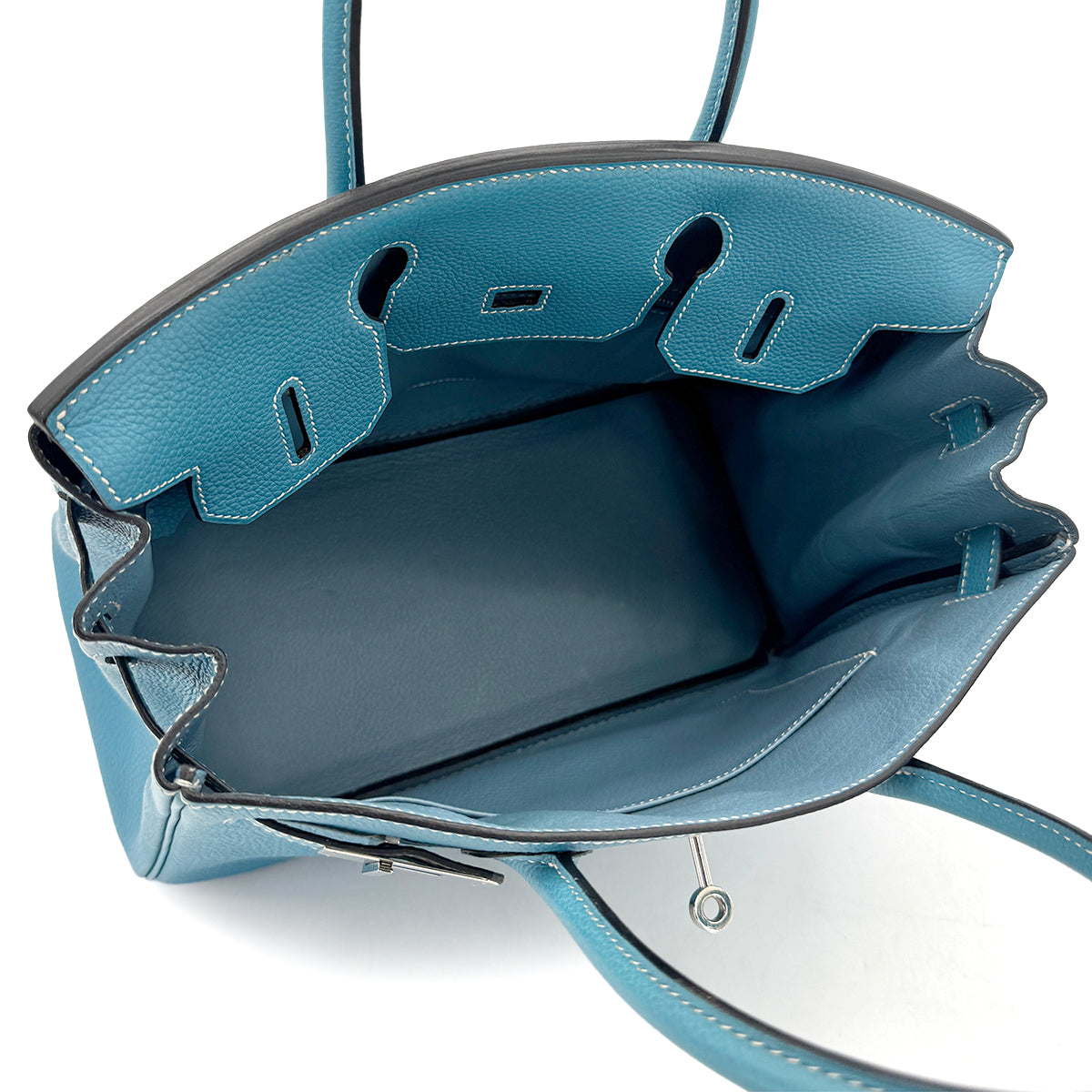 HERMES BIRKIN 30 BLUE JEAN TOGO HAND BAG ▢I SHW 90276370