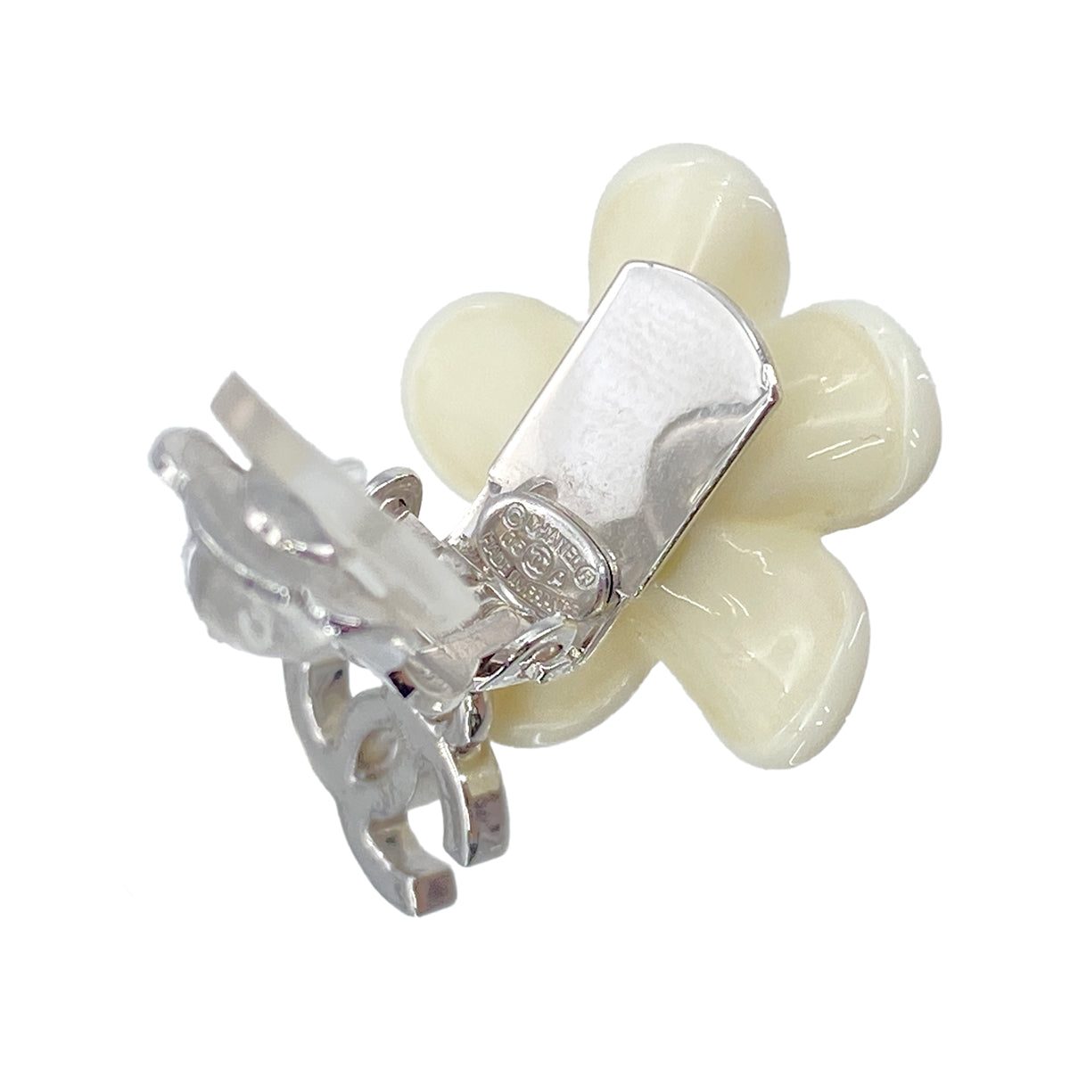 CHANEL EARRINGS COCOMARK CAMELLIA WHITE ACCESSORY 05A 90276379