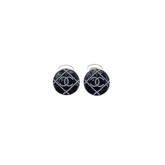 CHANEL EARRINGS COCOMARK BLACK ACCESSORY A19P 90276380