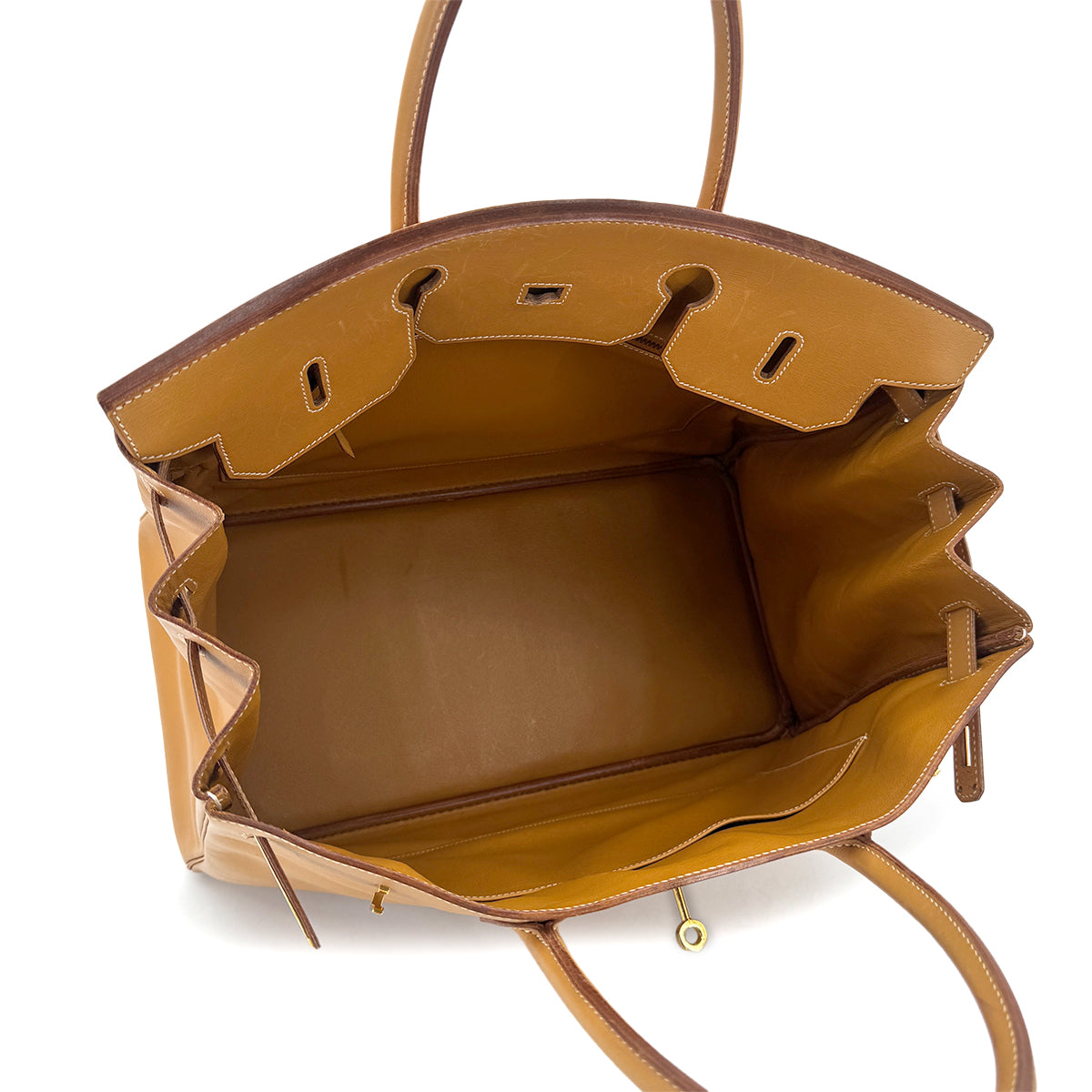 HERMES BIRKIN 40 NATURAL VALENIA HAND BAG 〇W GHW 90276382